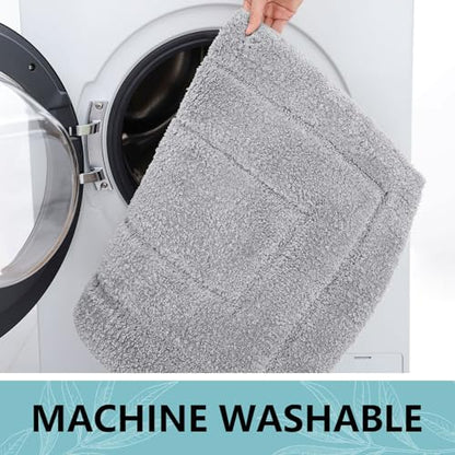 Buganda Microfiber Bathroom Rugs 36x24, Soft Shaggy Absorbent Bath Rugs - color: Grey, size: 36" X 24"