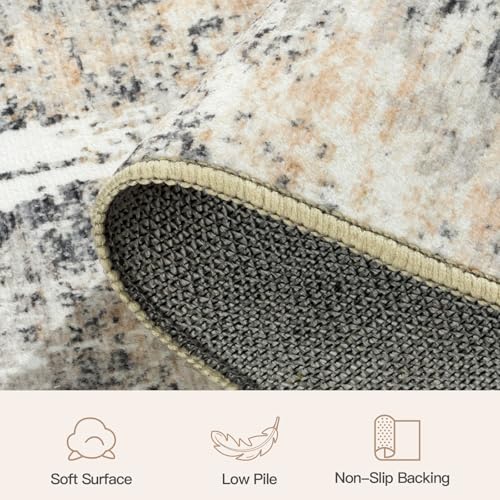 5x8 Area Rug for Living Room, Abstract Washable Non-Slip Carpet, Gold - color: Grey/Gold, size: 5' x 8' (Rectangular)
