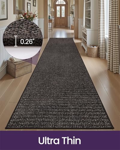 DEXI Hallway Runner Rug 30x84, Non Slip Long Rug for Entryway, Brown - color: Brown, size: 30" X 84" (Runner)