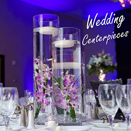 CYS Excel Clear Glass Cylinder Vase (H:12" D:4") | Multiple Size Choices Glass Flower Vase Centerpieces | Hurricane Floating Candle Holder - size: H-12" D-4"