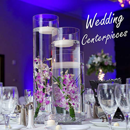 CYS Excel Clear Glass Cylinder Vase (H:12" D:4") | Multiple Size Choices Glass Flower Vase Centerpieces | Hurricane Floating Candle Holder - size: H-12" D-4"