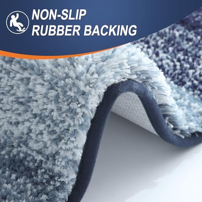 OLANLY Small Bathroom Rugs 24x16, Extra Soft Absorbent Microfiber Bath Rugs - color: Airy Blue, size: 24" X 16"