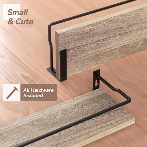 RICHER HOUSE Floating Shelves Bathroom, Small Wall Shelf Over Toilet 2 Set - color: Carbonized Black