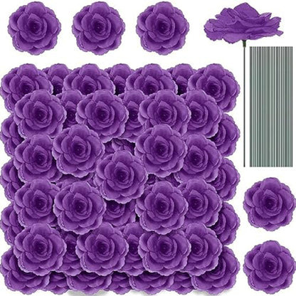 Yunlly 100 Pcs Artificial Flower for Wedding, Purple - color: Purple