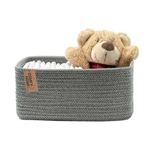COMFY-HOMI 11.5"x7.5"x4.7" Storage Baskets for Organizing | Cotton Rope Woven Basket | Toy Storage Bin Box | Basket for Shelves, Closet Organizer Bin, Decorative Closet Shelf, 1 Pack - color: Green, size: 11.5"x7.5"x4.7"