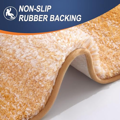 OLANLY Small Bathroom Rugs 24x16, Extra Soft Absorbent Microfiber Bath Rugs - color: Golden Yellow, size: 24" X 16"