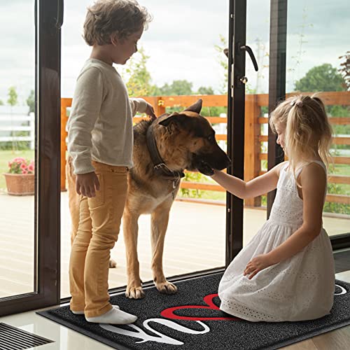Door Mat Welcome Mat Floor Mat for Entryway, Patio, High Traffic Areas - color: Black-home, size: 1'8" x 2'8" (Rectangular)