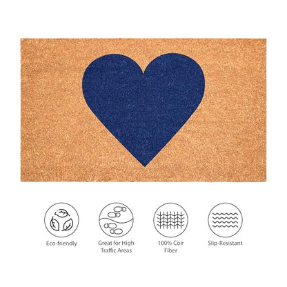 Calloway Mills Madison Heart Doormat (Dark Blue, 17" x 29") - color: Dark Blue, size: 1'5" x 2'5" (Rectangular)