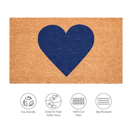 Calloway Mills Madison Heart Doormat (Dark Blue, 24" x 36") - color: Dark Blue, size: 2' x 3' (Rectangular)