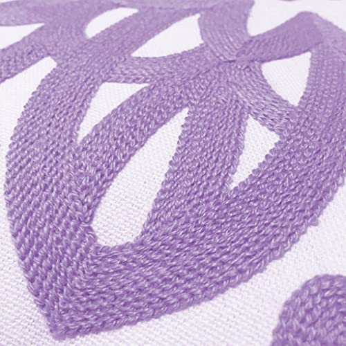 Alysheer Embroidered Decorative Throw Pillow Cover 18"x 18" Set of 2, Lilac - color: Lilac Lavender, size: 18" x 18" (Pack of 2)