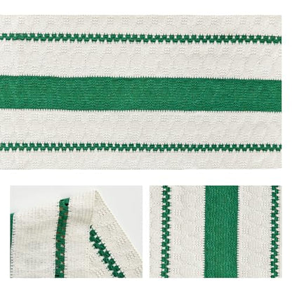 Artoid Mode Emerald Green Rustic Woven Table Runner 12x36 Inch - color: Dark Green, size: 12" x 36", Table Runner