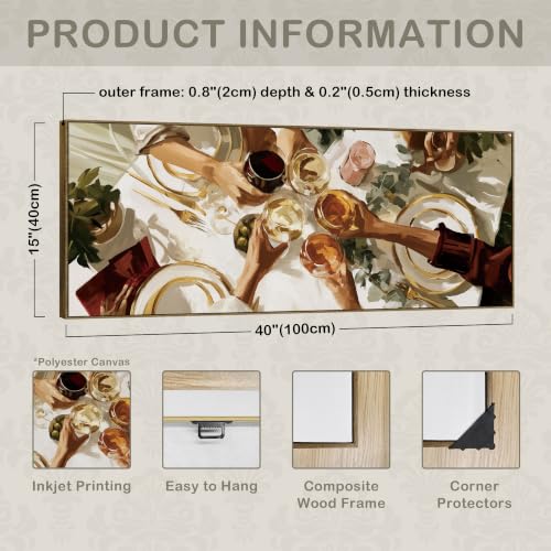 TLESKE Kitchen Home Bar Dining Room Cheers Large Wall Art Decor 15x40 - color: dining