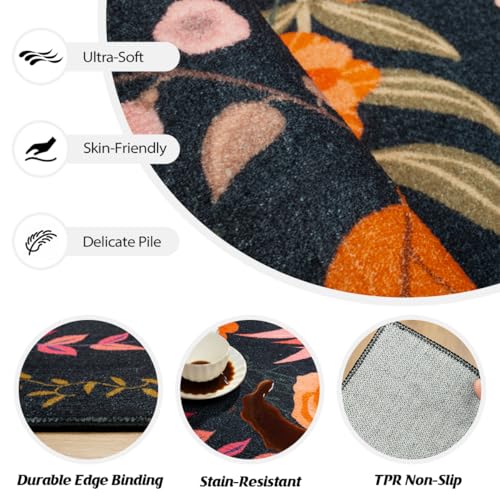 Washable 8x10 Area Rug for Living Room, Non-Slip Large Black Bedroom Rugs - color: Multi Black, size: 8' x 10' (Rectangular)