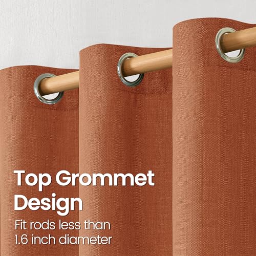 BGment Terracotta Linen Curtains 63 Inch Length for Living Room - 2 Panels - color: Terracotta, size: 52"W x 63"L (Pack of 2)