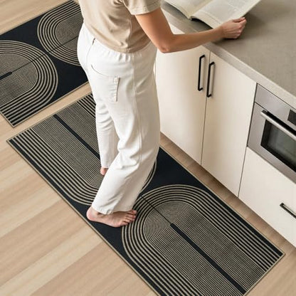 Kitchen Mats Sets of 2 PCS, Non Slip Washable Kitchen Floor Mats - color: Rainbow, size: 17.3"x47"