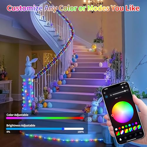 132FT 400 LED Rope Lights Outdoor Waterproof with Remote & APP Control - size: 132FT