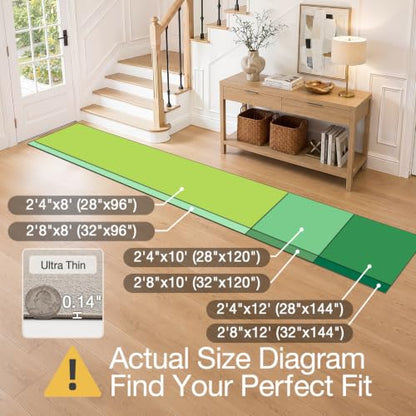LUMI Ultra Thin Runner Rug for Hallway 2'4"x8', Entryway Rug, Beige - color: Beige, size: 2'4" x 8' (28"x96")