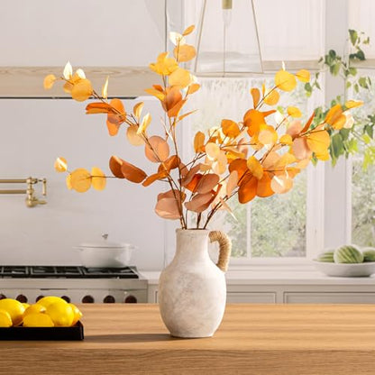 Vanselia Ceramic Flower Vase Home Table Decor Living Room Farmhouse 10 in - color: 10" With Hemp Rope