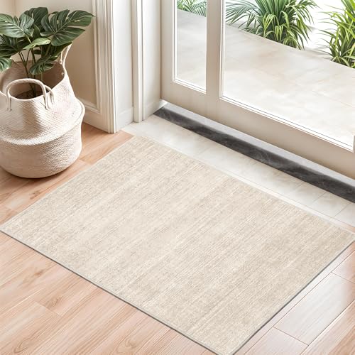Valenrug 2x3 Rug Non Slip, Small Washable Entryway Rug Doormat, Beige - color: 01-beige, size: 2' x 3' (Doormat)