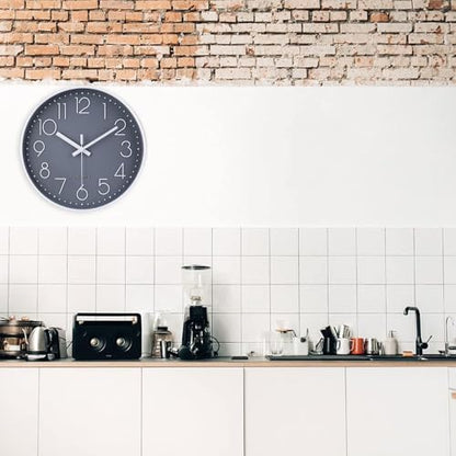jomparis 10 Inch Gray Wall Clock Battery Operated Silent & Non-Ticking Wall Clock for Home,Bathroom,Bedroom,Kitchen - color: 1 Pack - Gray, size: 10 Inch