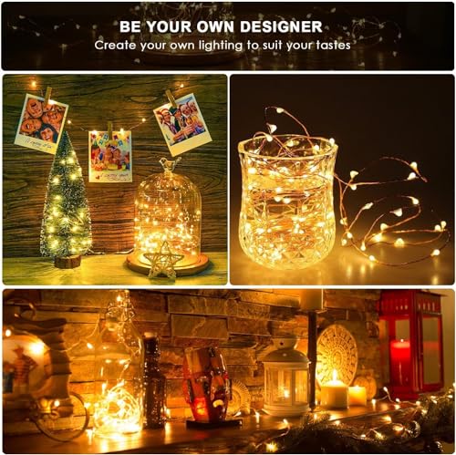 ANJAYLIA Fairy Lights, 4 Pack String Lights Battery Operated 10ft 30 LED Twinkle Lights for Wedding, Bedroom, Party, Christmas, Warm White - color: Warm White 4 Pack 30 LED