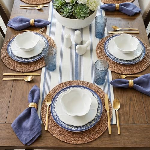 13.8" Set of 8 Brown Round Seagrass Placemats by Laquedecraft