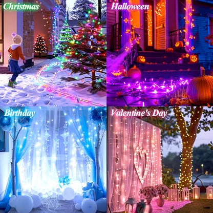 LitHome Color Changing Christmas String Lights Connectable, 66Ft 200 LED - color: Clear Wire, size: 200LED / 66FT