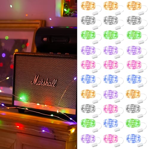 ZSJWL 30 Pack Fairy Lights Battery Operated, 7Ft 20LED - color: Multicolor, size: 30 Pack – Battery Powered