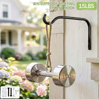 Lifyzoon Plant Hanger Brackets, 12 Inch 2-Pack Metal Hanging Wall Hooks - size: 12Inch-2Pack