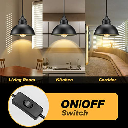 Plug in Pendant Light, 15FT Hanging Lights with Plug in Cord - color: Black