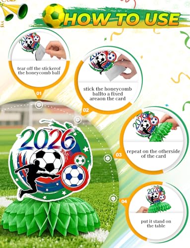 Soccer Table Decorations, 9PCS Soccer Centerpieces for Table - style: Soccer