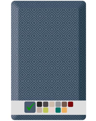 Ophanie Kitchen Mats for Floor,3/4 inch Thick,17x28 Anti Fatigue Cushioned Mat,Kitchen Rugs,Waterproof,Comfort Ergonomic Standing Mat for Office,Home,Sink with 99+ Pairs of Anti-Slip Bottom Ridges - color: Blue, size: 17"L x 28"W x 0.8"Th