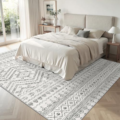 Miukiki 5x7 Washable Area Rug for Living Room, Soft Non Slip Rug Grey - color: Grey, size: 5' x 7' (Rectangular)