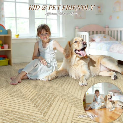 MXSANYOO Area Rugs 5x7 for Living Room, Washable Geometric Brown Carpet - color: Brown, size: 5' x 7' (Rectangular)