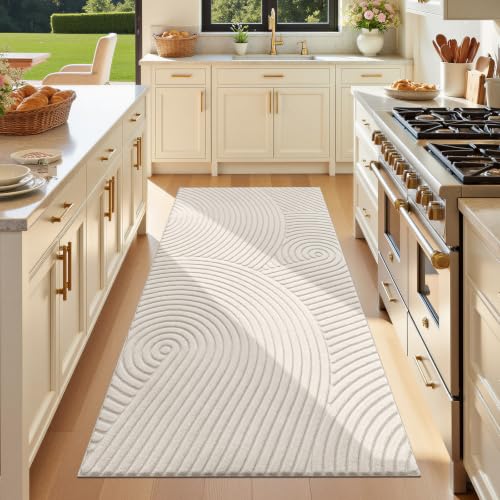 U'Artlines 3x6 Ft Hallway Runner Rug, Washable Neutral Beige Modern - size: 3' x 6' (Rectangular)