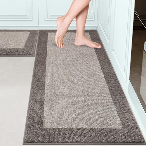 Kitchen Rugs Set (24" x 36"+ 24" x 60"), Runner Rug Roll Packing - color: Beige, size: 24" X 36"+ 24" X 60"