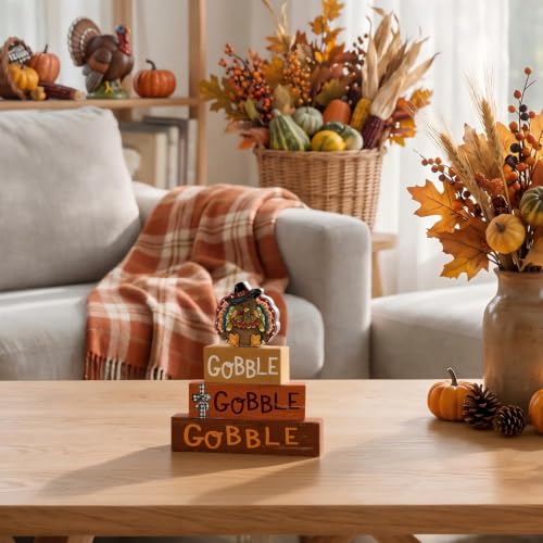 Smile Thanksgiving Wooden Block Decor - style: Gobble