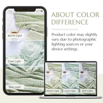 jinchan 100% Cotton Muslin Blanket Twin Boho Throw Blanket 50x60 Sage Green - color: A. Boho Green, size: 50"x60"