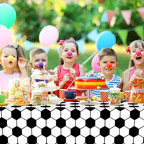 Tevxj 3 Pieces Soccer Party Tablecloths for Soccer Birthday Decorations Plastic Disposable Sports Ball Party Table Covers for Rectangle Tables Birthday Supplies Favors, 54 x 108 Inches - style: Soccer