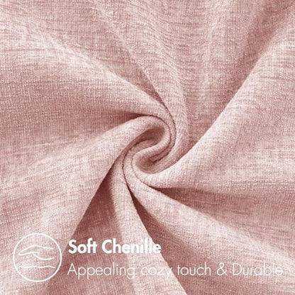 MIULEE Soft Chenille Throw Pillow Covers Pink 16x16 Inch Pack of 2 - color: Pink, size: 16" x 16" (Pack of 2)