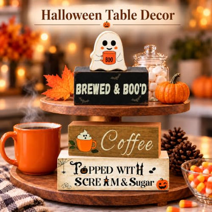 Cute Halloween Table Decor, Wooden Halloween Kitchen Decor