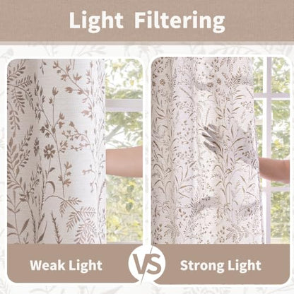 BGment Mocha Linen Curtains for Living Room 63 Inch Length 2 Panels - color: Mocha, size: 52"W x 63"L (Pack of 2)