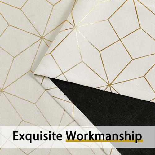Beauoop Beige Gold 100% Blackout Curtains for Bedroom 50x63 2 Panels - color: Beige/Gold, size: 50"W x 63"L (Pack of 2)