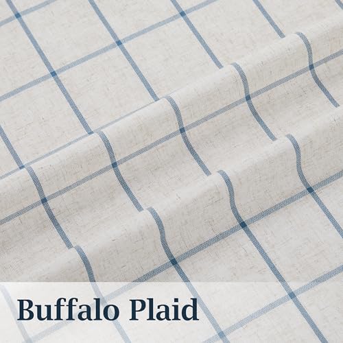Buffalo Plaid Kitchen Curtain Valances Rod Pocket 55"x15"x1 - color: Plaid Beige/Dusty Blue, size: 55"W x 15"L (Pack of 1)