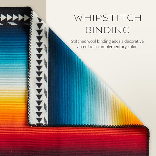 Pendleton Jacquard Unnapped Twin Blanket, 64 x 80 in, Heirloom Virgin Wool - color: Saltillo Sunset, size: Twin (64" x 80")