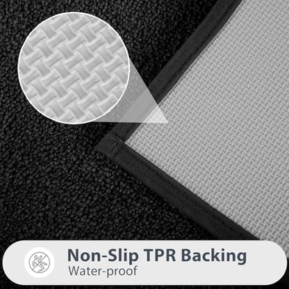 Bathroom Rug 24" x 60", Bath Mat, Runner Rug for Kitchen, Hallway - color: Black, size: 24" x 60"