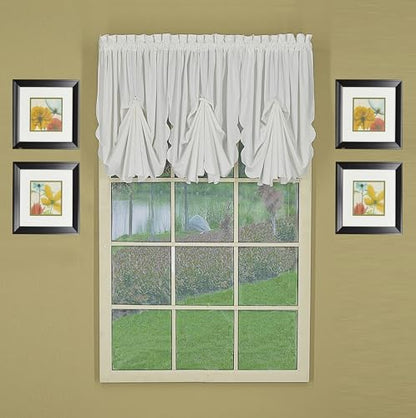 Today's Curtain, Orleans Scallop Curtain, White Fan Insert, 30" W x 40" L, White - color: White, size: 30"W x 40"L (Pack of 1)