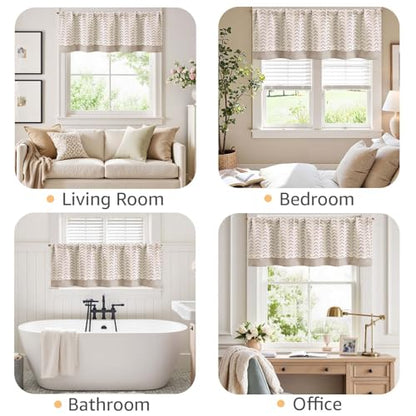 jinchan Arrow Linen Valance 18 Inch Modern Boho 1 Panel Black on Linen - color: Arrow | Black on Linen, size: 50"W x 18"L (Pack of 1)