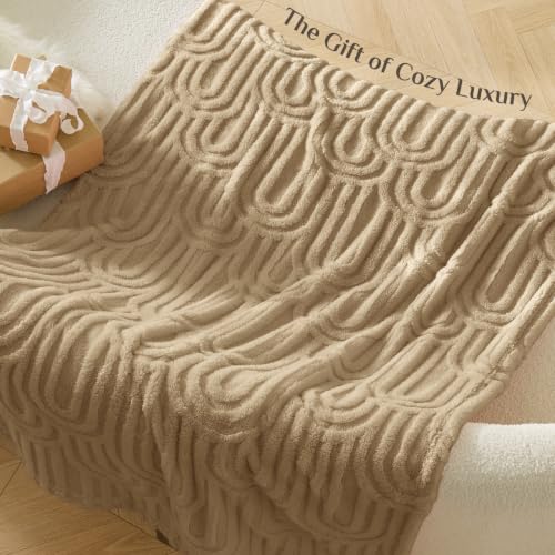 BEDELITE Light Brown Boho Fleece Twin Blanket for Bed, 60x80 Inches - color: Light Brown, size: Twin(60"x80")