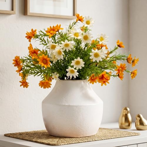 White Ceramic Flower Vase for Centerpieces, 5.2in Small Hydrangea Vase - color: 1-white/5.2“